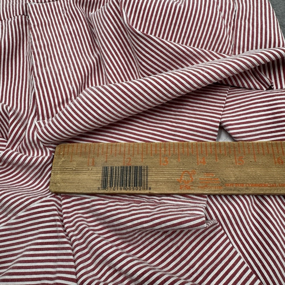 Crosby. Classic Shorts Women 4 Red White Railroad Stripe Pucker Nautical Coastal - Picture 6 of 12